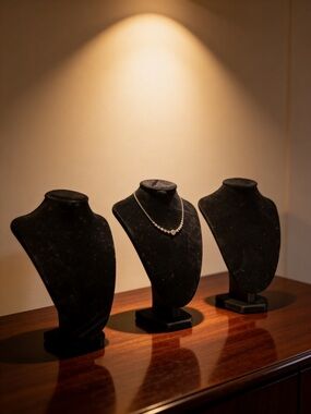 Black Velvet Necklace Display Stands